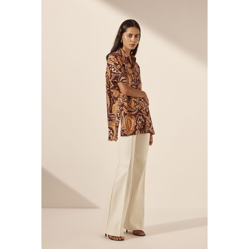 Shona Joy Zahra Silk Short Sleeve Shirt image number 3